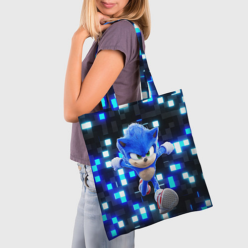 Сумка-шоппер Sonic neon squares / 3D-принт – фото 3