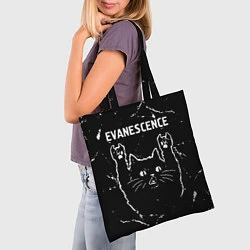 Сумка-шопер Группа Evanescence и рок кот, цвет: 3D-принт — фото 2
