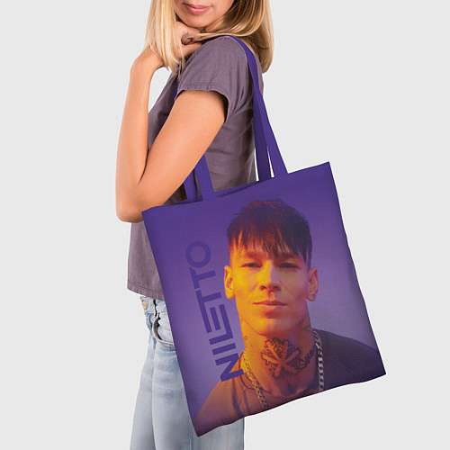 Сумка-шоппер Niletto на фиолетовом фоне / 3D-принт – фото 3