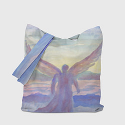 Сумка-шоппер Архангел в облаках акварель