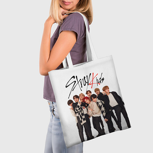 Сумка-шоппер Stray Kids white background / 3D-принт – фото 3
