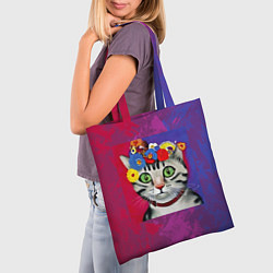 Сумка-шопер Кошка Фриды Кало из нейросети, цвет: 3D-принт — фото 2