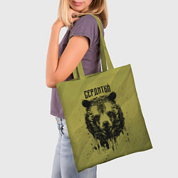 Сумка-шопер Сердитый медведь - рисунок, цвет: 3D-принт — фото 2