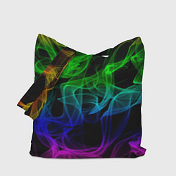 Сумка-шопер Разноцветный неоновый дым, цвет: 3D-принт