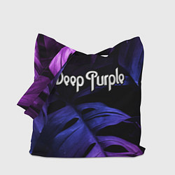 Сумка-шопер Deep Purple neon monstera, цвет: 3D-принт