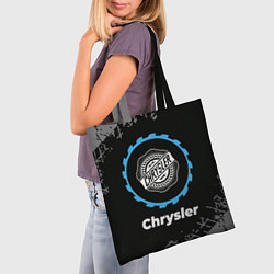 Сумка-шопер Chrysler в стиле Top Gear со следами шин на фоне, цвет: 3D-принт — фото 2