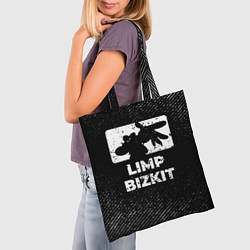 Сумка-шопер Limp Bizkit с потертостями на темном фоне, цвет: 3D-принт — фото 2