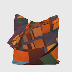 Сумка-шопер Множество оранжевых кубов и фигур, цвет: 3D-принт