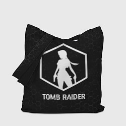 Сумка-шопер Tomb Raider glitch на темном фоне, цвет: 3D-принт