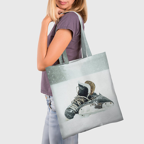 Сумка-шоппер Хоккейные коньки / 3D-принт – фото 3