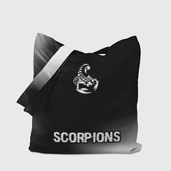 Сумка-шопер Scorpions glitch на темном фоне: символ, надпись, цвет: 3D-принт