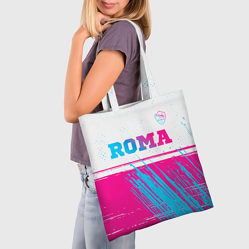 Сумка-шоппер Roma neon gradient style: символ сверху / 3D-принт – фото 3