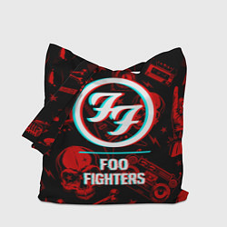 Сумка-шопер Foo Fighters rock glitch, цвет: 3D-принт