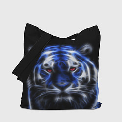 Сумка-шопер Синий неоновый тигр, цвет: 3D-принт