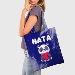 Сумка-шопер Ната панда с сердечком, цвет: 3D-принт — фото 2