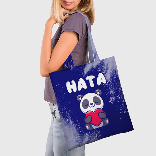 Сумка-шоппер Ната панда с сердечком / 3D-принт – фото 3