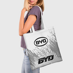 Сумка-шопер BYD speed шины на светлом: символ, надпись, цвет: 3D-принт — фото 2