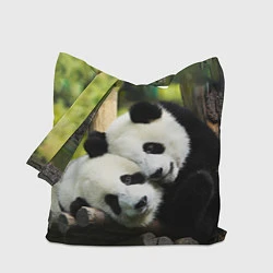 Сумка-шопер Влюблённые панды, цвет: 3D-принт