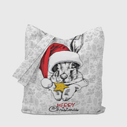 Сумка-шопер Rabbit with cookies, merry Christmas, цвет: 3D-принт