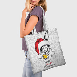 Сумка-шопер Rabbit with cookies, merry Christmas, цвет: 3D-принт — фото 2