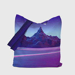 Сумка-шопер Neon mountains - Vaporwave, цвет: 3D-принт