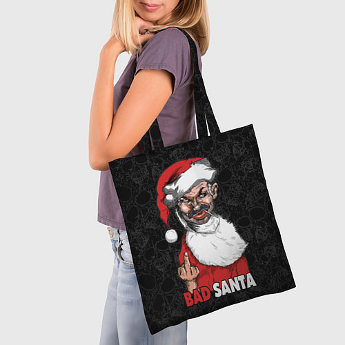 Сумка-шоппер Fuck you, bad Santa / 3D-принт – фото 3