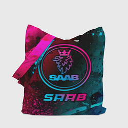 Сумка-шопер Saab - neon gradient, цвет: 3D-принт