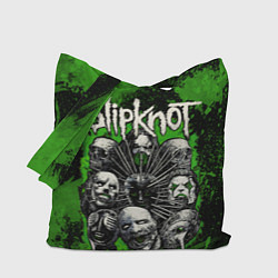 Сумка-шопер Slipknot green abstract, цвет: 3D-принт