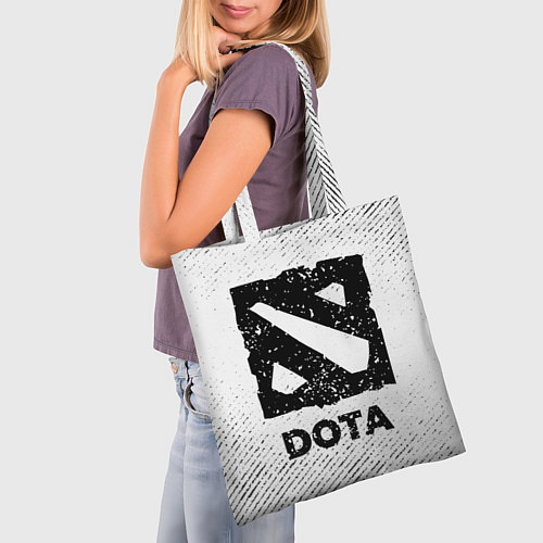 Сумка-шоппер Dota с потертостями на светлом фоне / 3D-принт – фото 3