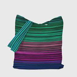 Сумка-шопер Разноцветные неоновые шелковые нити, цвет: 3D-принт