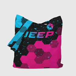 Сумка-шопер Jeep - neon gradient: символ сверху, цвет: 3D-принт