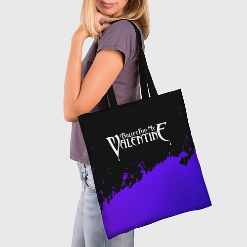 Сумка-шоппер Bullet For My Valentine purple grunge / 3D-принт – фото 3