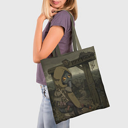 Сумка-шопер STALKER тень чернобыля нарисованный постер, цвет: 3D-принт — фото 2