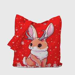 Сумка-шопер Кролик олень - кролик с рожками, цвет: 3D-принт