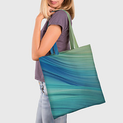 Сумка-шопер Абстрактные синезелёные волны, цвет: 3D-принт — фото 2