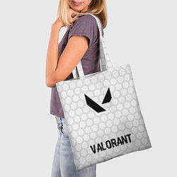 Сумка-шопер Valorant glitch на светлом фоне: символ, надпись, цвет: 3D-принт — фото 2