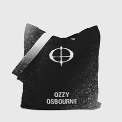 Сумка-шопер Ozzy Osbourne glitch на темном фоне: символ, надпи, цвет: 3D-принт