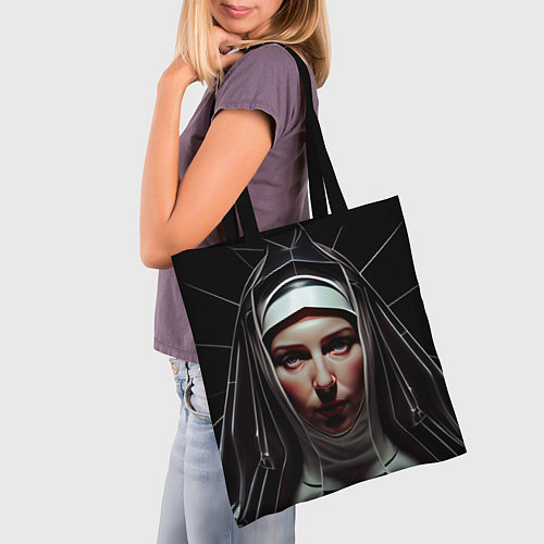 Сумка-шоппер Нейросеть: монахиня / 3D-принт – фото 3