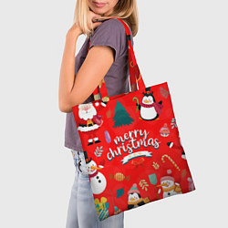 Сумка-шопер Merry christmas art, цвет: 3D-принт — фото 2