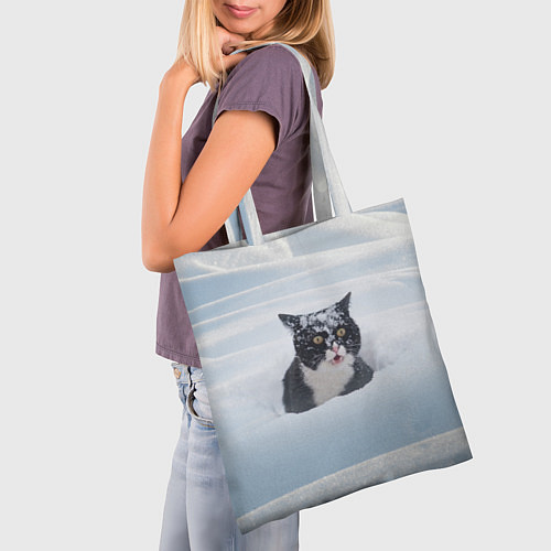 Сумка-шоппер Кот встречает свой Новый Год / 3D-принт – фото 3