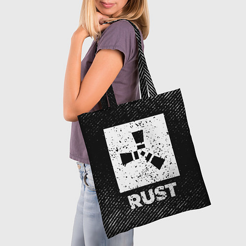 Сумка-шоппер Rust с потертостями на темном фоне / 3D-принт – фото 3