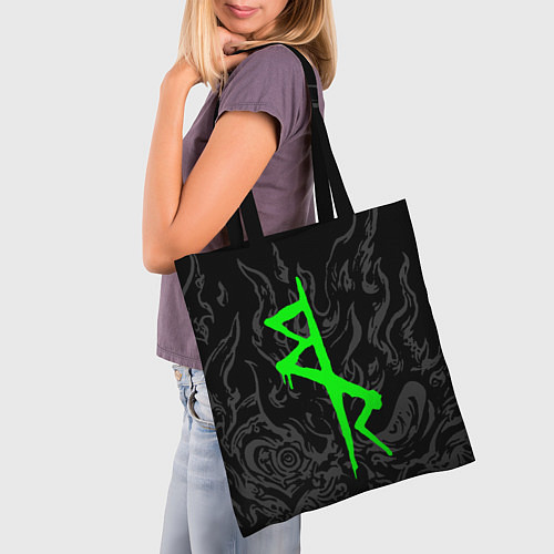 Сумка-шоппер Логотип Cyberpunk: Edgerunners - Дэвид / 3D-принт – фото 3