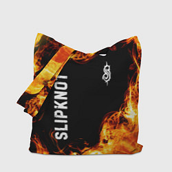 Сумка-шопер Slipknot и пылающий огонь, цвет: 3D-принт