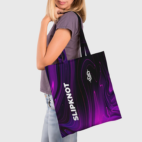 Сумка-шоппер Slipknot violet plasma / 3D-принт – фото 3