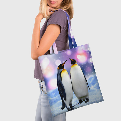Сумка-шоппер Пингвины на снегу / 3D-принт – фото 3