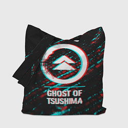 Сумка-шопер Ghost of Tsushima в стиле glitch и баги графики на, цвет: 3D-принт