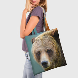 Сумка-шопер Русский бурый медведь, цвет: 3D-принт — фото 2