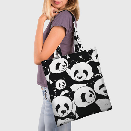Сумка-шоппер С пандами паттерн / 3D-принт – фото 3