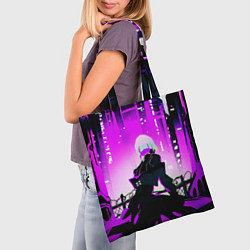 Сумка-шопер Люси нетраннер - фиолетовый, цвет: 3D-принт — фото 2