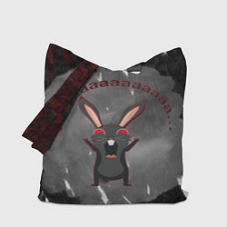Сумка-шопер Черный кролик орет как сумасшедший, цвет: 3D-принт